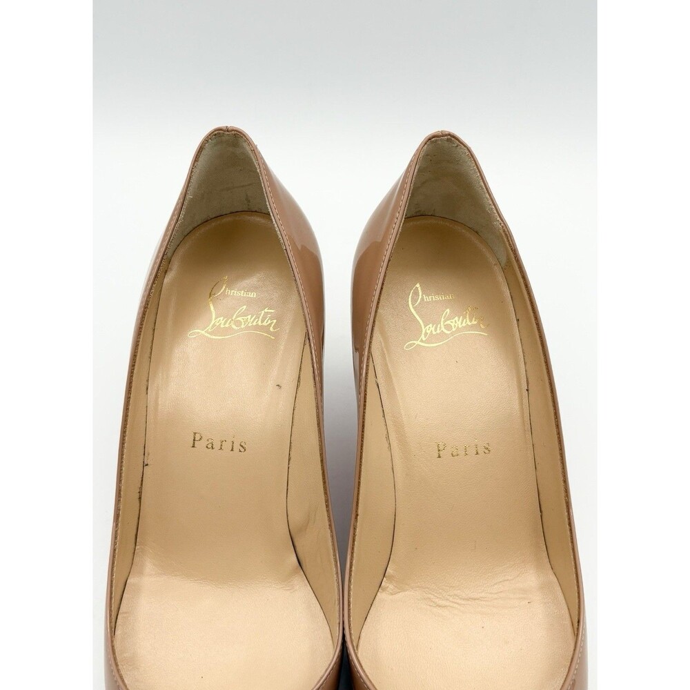 Christian Louboutin Kate 70 Nude Patent Leather Pointed Toe Stiletto Heels EU 36 - Picture 7 of 15